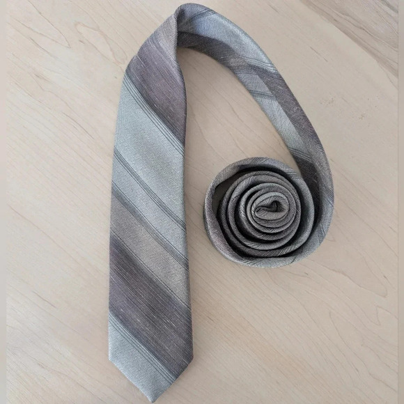 🇫🇷BALMAIN Vintage Tie,  Grey and brown - Picture 3 of 6